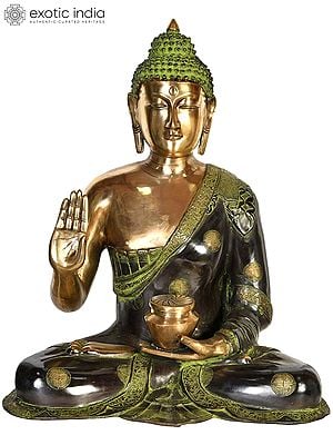 23" Blessing Buddha (Tibetan Buddhist) In Brass | Handmade | Made In India