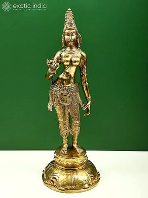 21" Goddess Parvati Brass Statue | Devi Uma Idol | Religious Figurine