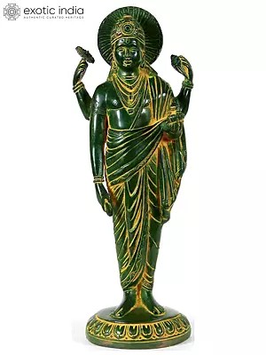 12" Dhanvantari - The Physician of the Gods (Holding the Vase of Immortality) In Brass | Handmade | Made In India