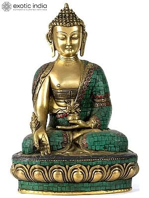 12" Tibetan Buddhist Deity Medicine Buddha Brass Statue | Handmade | Made in India