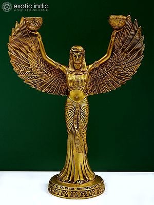 12" Goddess Isis In Brass | Handmade | Made In India