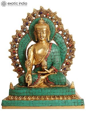 11" The Stately Lord Bhaishajyaguru in Brass | Handmade | Made in India