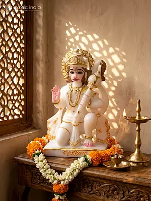 6" Lord Hanuman - Kapishvara | Marble Statue