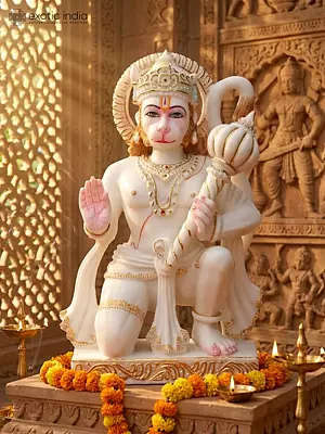18" Lord Hanuman - Sankat Mochan | Marble Statue