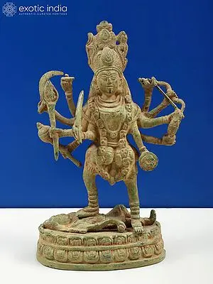 9" Goddess Kali Brass Statue | Religious Figurine