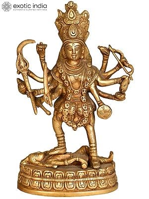 9" Goddess Kali Brass Statue | Religious Figurine