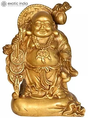 8" Laughing Buddha In Brass | Handmade | Made In India