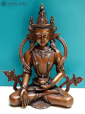 7" Crowned Buddha in Varada Mudra from Nepal