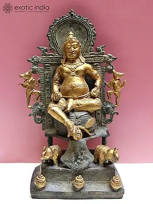 12" Lord Kuber Idol - Nepalese Copper Statue