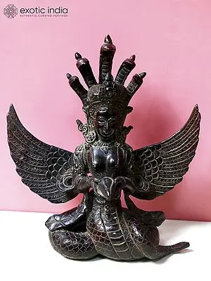 Serpent Maiden Copper Sculpture (8") from Nepal