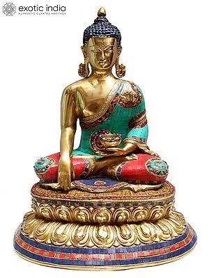 20" Brass Bhumisparsha Buddha Statue