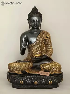 22'' Superfine Peaceful Shakyamuni Buddha Brass Statue