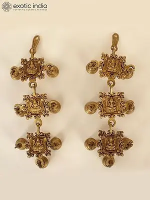 14" Decorative Ganesha Lakshmi Hanging Bells (Pair)