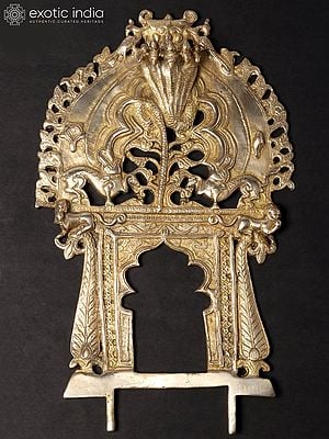 15'' Traditional Sheshnag Thiruvachi in Brass | Wall Hanging