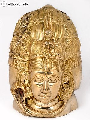 6'' Shiva Parvati Head In One | Brass