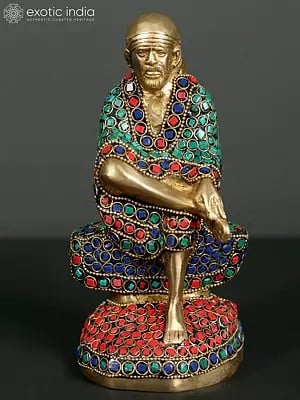 Seated Saint Sai Baba | Brass with Inlay Work