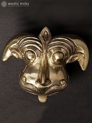 3'' Small Kirtimukha Brass Wall Hanging