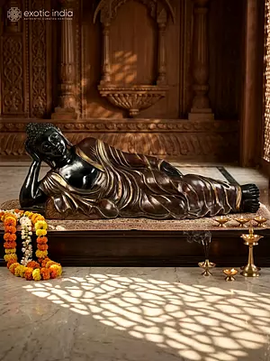 48" Large Mahaparinirvana Buddha Brass Statue