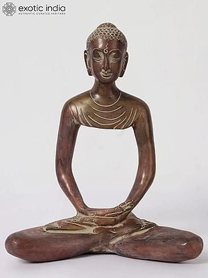 10" Stylised Meditating Buddha Brass Statue