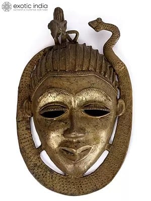 11" Tribal Tantrik Mask in Bronze