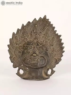 5" Small Mahakala Face in Brass