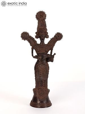 12" Tribal Goddess Danteshwari Devi Brass Statue