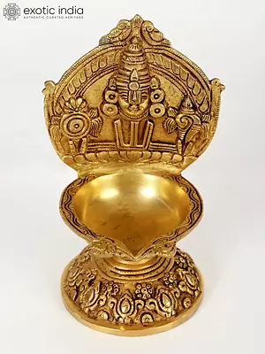 9" Tirupati Balaji (Venkateshvara) Lamp in Brass