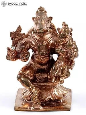 2" Small Bhagawan Varaha with Shri Lakshmi | Bronze Statue