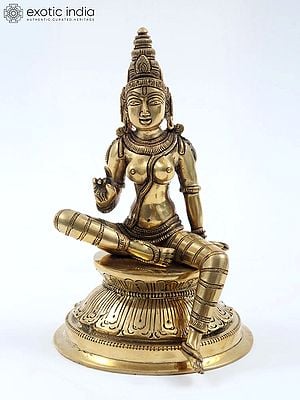 7" Goddess Lalita (Parvati) Brass Statue