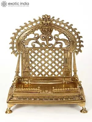 13" Kirtimukha Throne for Your Favourite Deity in Brass