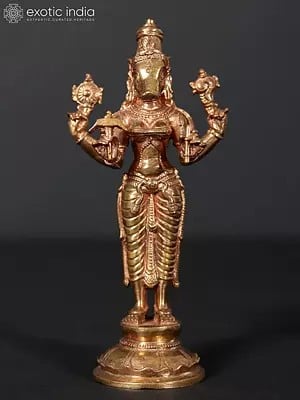 5" Small Standing Goddess Varahi Bronze Statue