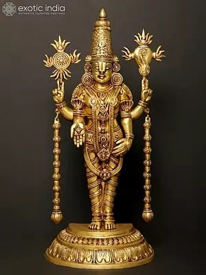 23" Fine Venkateshvara Brass Idol (Tirupati Balaji)