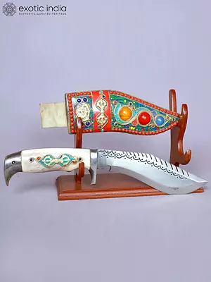 13" Dragon Eagle Stone Khukuri From Nepal