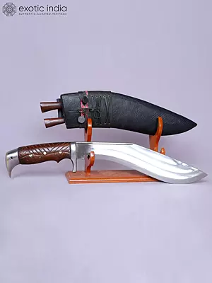 17" Wooden Carved 3 Chira Ganjawal Khukuri From Nepal