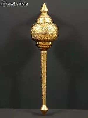 Brass Lord Hanuman Weapon - Mace (Gada) (Multiple Sizes)