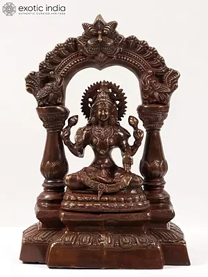 19" Goddess Lakshmi Statue Seated on Kirtimukha throne