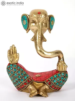 Modern Ganesha: Brass with Inlay