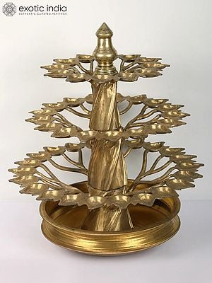 24" Bronze Tree Multi Wicks Oil Lamp