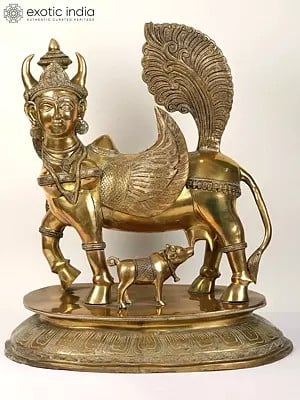 Brass Goddess Kamadhenu Statue - The Sacred Cow