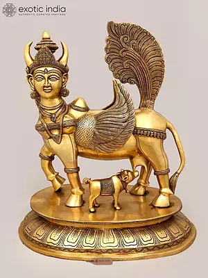 Brass Goddess Kamadhenu Statue - The Sacred Cow