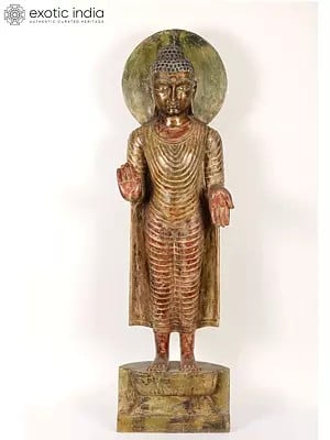 The Divine Buddha (Wood Carving from Bodh Gaya)