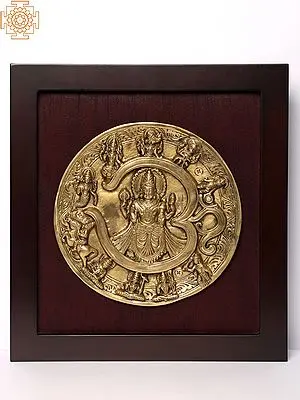 12" Framed Vishnu Dashavatara In Brass | Wall Hanging