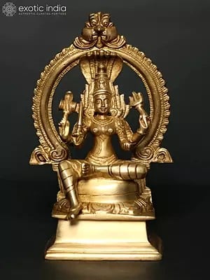 6" Goddess Mariamman Statue (South Indian Durga) in Brass
