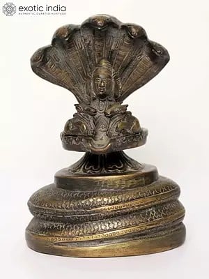 7" Brass Mukhalinga on Sheshnag