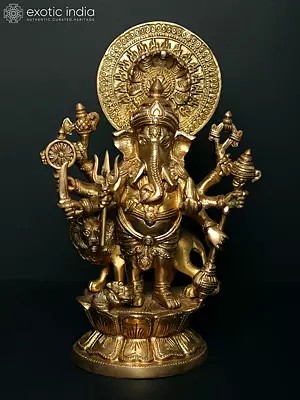 11" Drishti Ganesha | Brass Statue