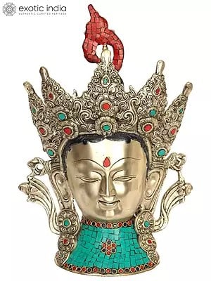 15" Crown Tara Head In Brass | Handmade | Made In India