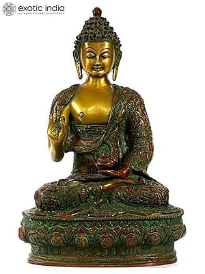 13" Preaching Buddha In Brass | Handmade | Made In India