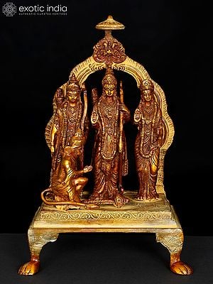 13" Shri Rama Durbar Brass Sculpture | Handmade | Made in India