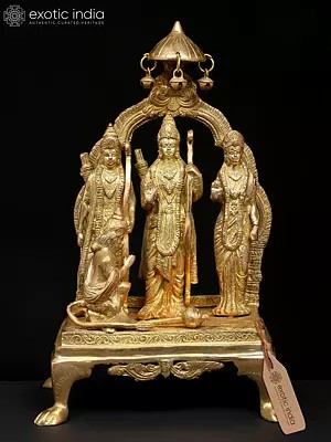 13" Shri Rama Durbar Brass Sculpture | Handmade | Made in India
