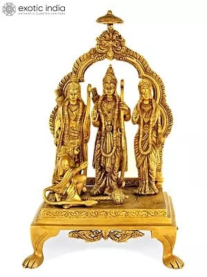 13" Shri Rama Durbar Brass Sculpture | Handmade | Made in India